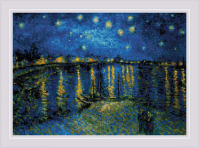 Borduurpakket Starry Night Over the Rhone after Van Gogh's Painting - RIOLIS