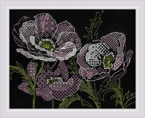 Cross stitch kit Lace Poppies - RIOLIS