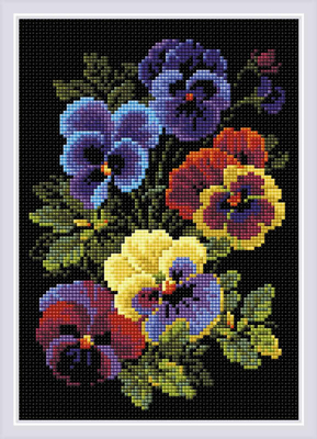 Diamond Mosaic Pansies - RIOLIS