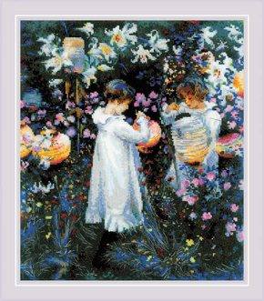 Borduurpakket Carnation, Lily, Lily, Rose after J. S. Sargent's painting - RIOLIS
