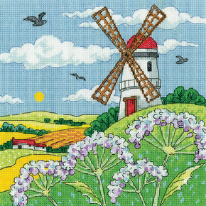 Cross stitch kit Windmill Landscape - Heritage Crafts