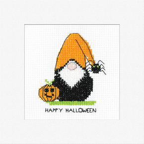 Cross stitch kit Gonk Card - Pumpkin - Heritage Crafts