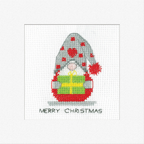 Cross stitch kit Gonk Card - Christmas Lantern - Heritage Crafts