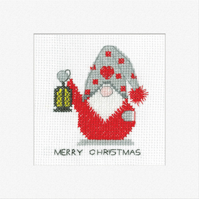 Cross stitch kit Gonk Card - Christmas Gifts - Heritage Crafts