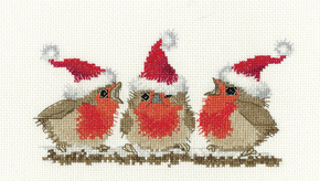 Cross stitch kit Festive Robins - Heritage Crafts