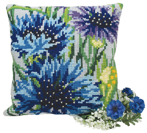 Cushion cross stitch kit Bleuets - Collection d'Art