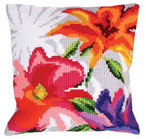 Kussen borduurpakket Stylish Flowers - Collection d'Art