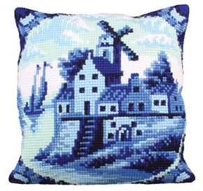 Cushion cross stitch kit Delftware - Collection d'Art