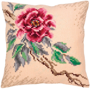 Cushion cross stitch kit Tender Peony - Collection d'Art