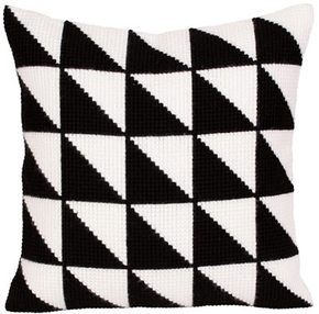 Cushion cross stitch kit Black-and-white - Collection d'Art