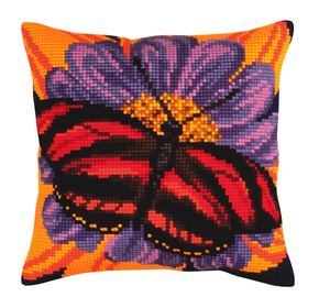 Kussen borduurpakket Butterfly - Collection d'Art