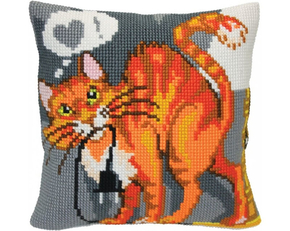 Kussen borduurpakket Sly Cat - Collection d'Art