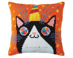 Cushion cross stitch kit Fun Party - Collection d'Art