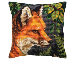 Cushion cross stitch kit Fox - Collection d'Art