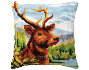 Cushion cross stitch kit By the Mountain River - Collection d'Art