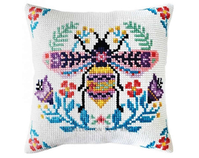 Cushion cross stitch kit Flower Bee - Collection d'Art