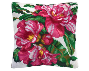 Cushion counted cross stitch kit Azalea - Collection d'Art