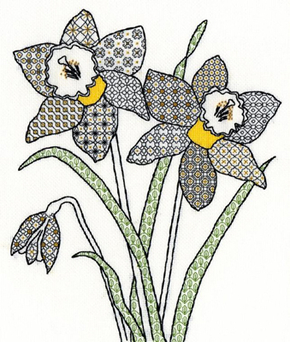 Boduurpakket Blackwork - Daffodil - Bothy Threads