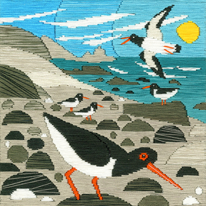 Borduurpakket Matt Johnson - Oyster Catchers - Bothy Threads