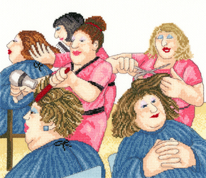 Cross stitch kit Beryl Cook - Hair With Flair - Bothy Threads