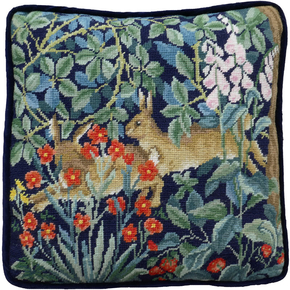 Petit Point borduurpakket Henry Dearle - Greenery Hares Tapestry - Bothy Threads