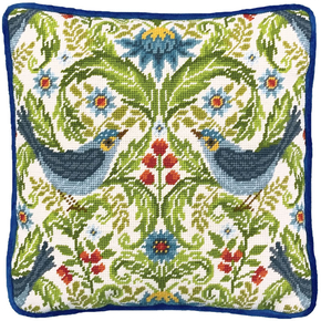 Petit Point borduurpakket Karen Tye Bentley - Summer Bluebirds Tapestry - Bothy Threads