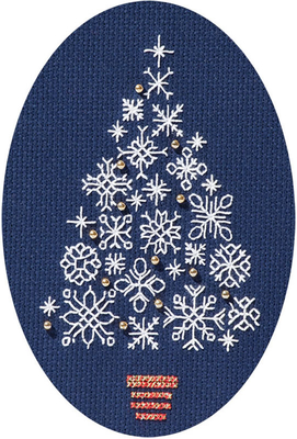 Cross stitch kit Christmas Card - Snowflake Tree - Derwentwater Designs