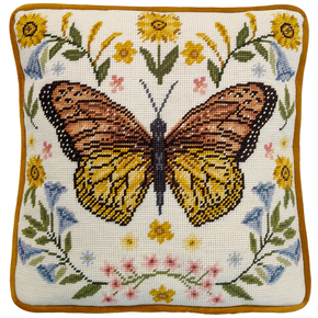 Petit Point stitch kit Jade Mosinski - Botanical Butterfly Tapestry - Bothy Threads