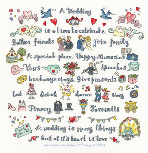 Cross stitch kit Amanda Loverseed - A Wedding Is Many Things - Bothy Threads