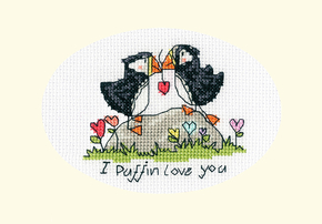 Cross stitch kit Eleanor Teasdale - I Puffin Love You - Bothy Threads