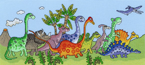 Cross stitch kit Fun! - Dinosaur Fun - Bothy Threads