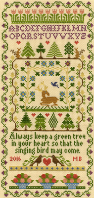 Cross stitch kit Moira Blackburn - Green Tree - Bothy Threads