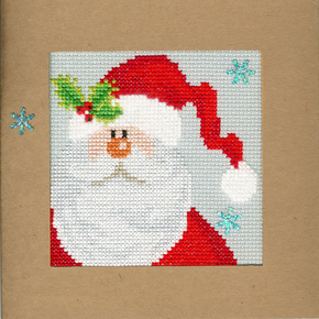 Cross stitch kit Christmas Cards - Snowy Santa - Bothy Threads