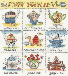 Cross stitch kit Helen Smith - Know Your Tea - Bothy Threads