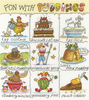 Cross stitch kit Helen Smith - Fun With Puddings - Bothy Threads