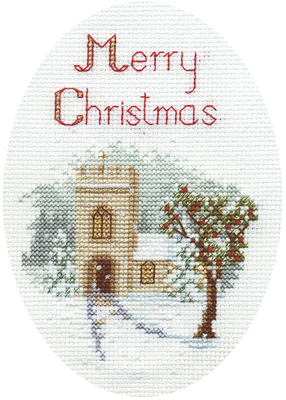 Cross stitch kit Christmas Card - The Church  - Bothy Threads