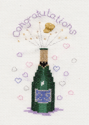 Cross stitch kit Greeting Card - Champagne  - Bothy Threads