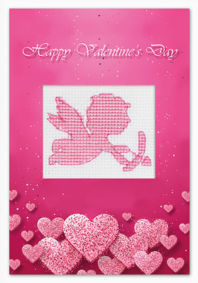 Cross stitch kit Postcard Valentine's Day Cupid - Luca-S