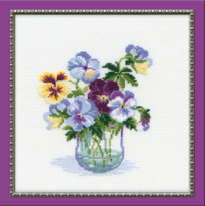 Cross Stitch Kit Bunch of Pansies - RIOLIS