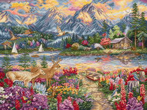 Borduurpakket Spring Mountain Majesty - Leti Stitch