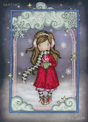 Borduurpakket Gorjuss - Snowflake Kisses - Bothy Threads